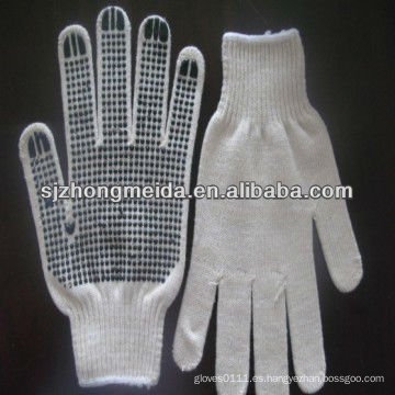 guantes de punto de algodón con puntos de pvc